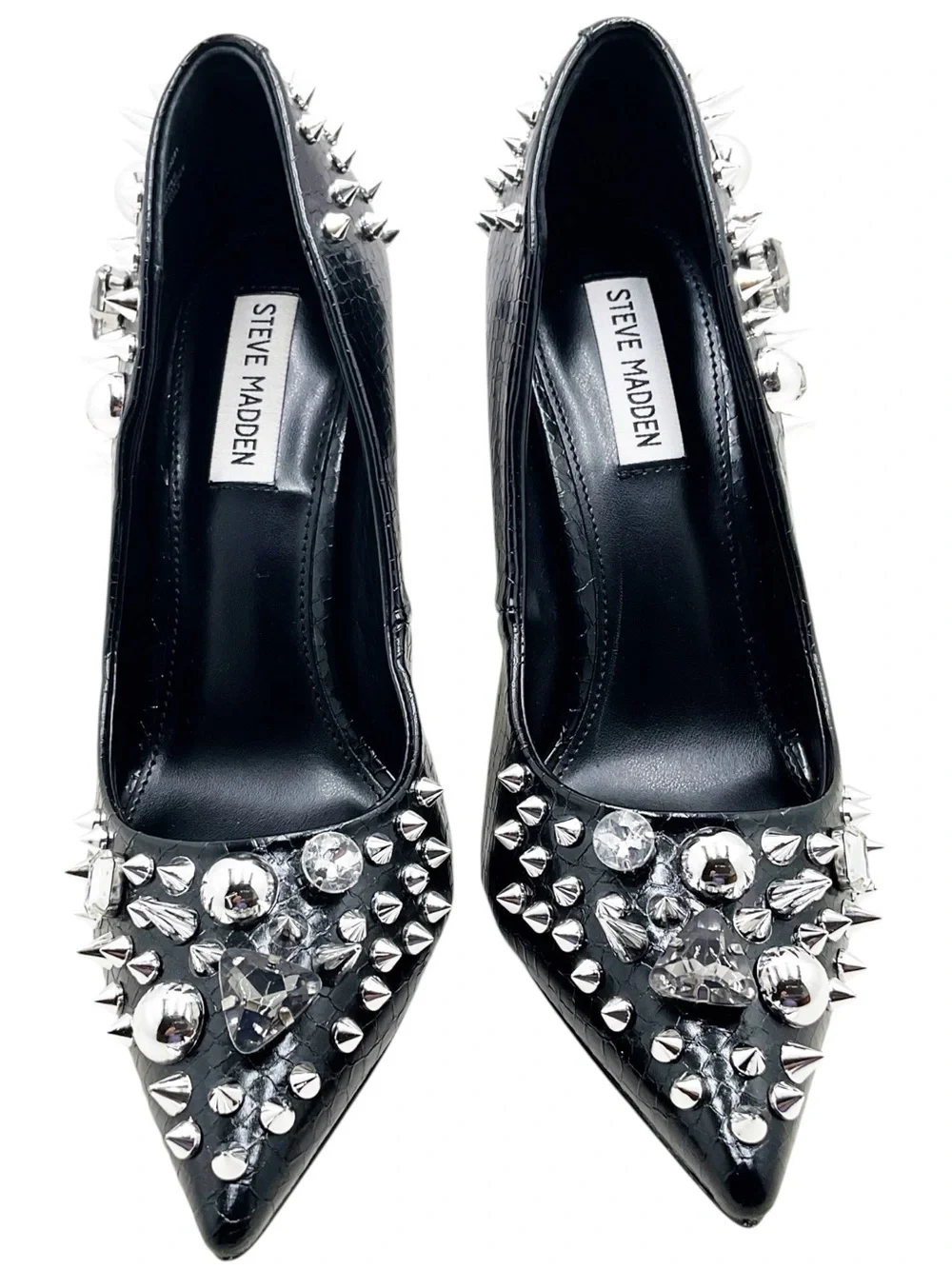 🆕{Steve Madden}Veronicka Spike & Crystal Embellished Pumps